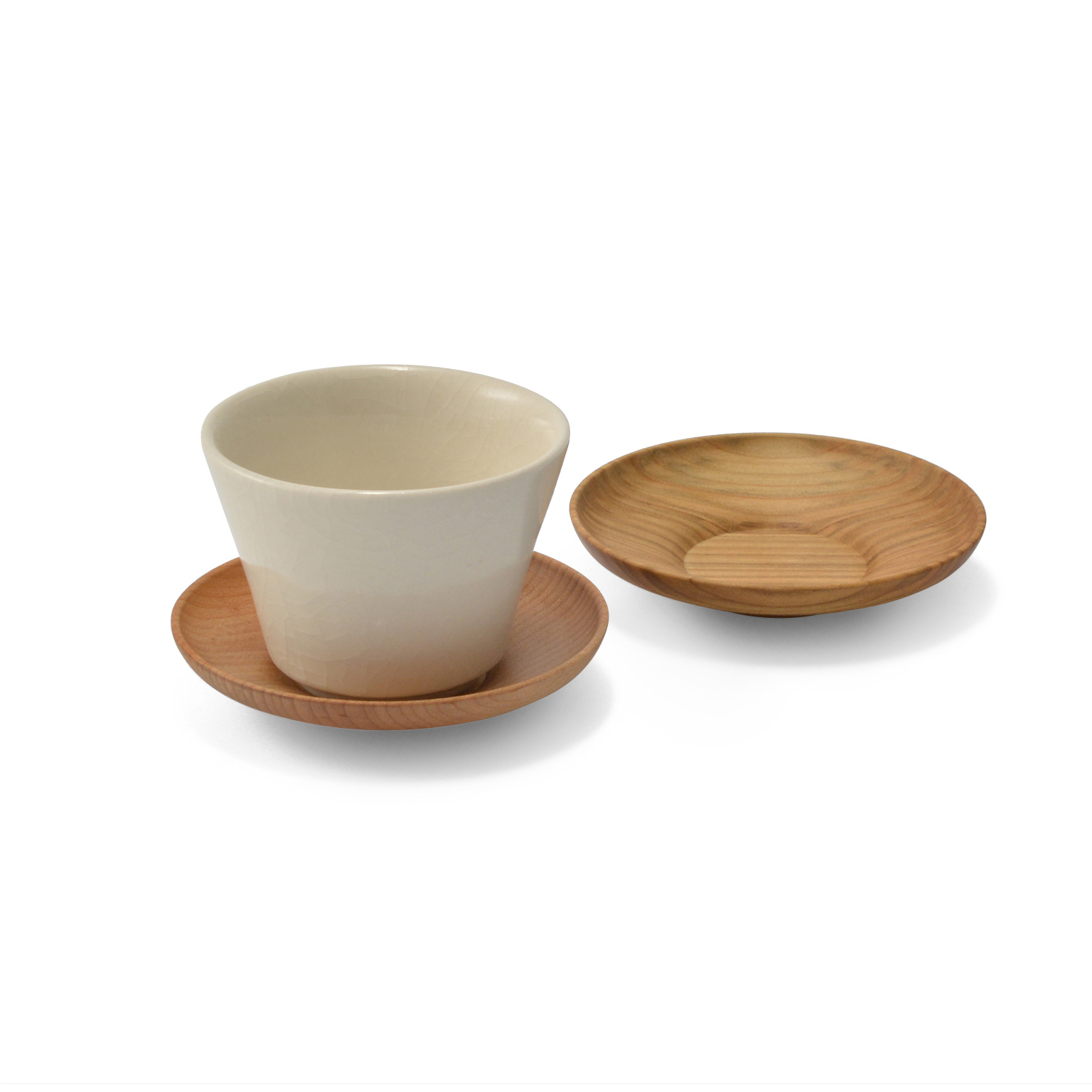 陶器の大きな壺 白と茶色のグラデーション 陶器の大きな壺 白と茶色のグラデーション