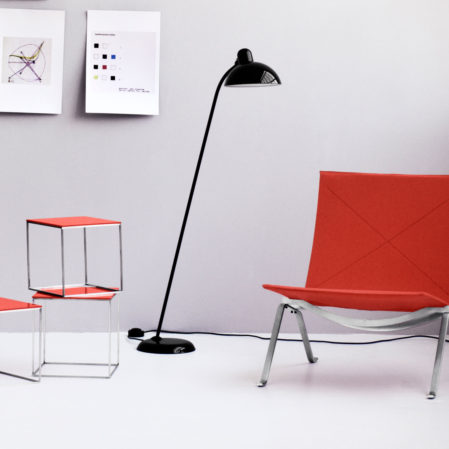 ヴィンテージ☆ドイツ製／Kaiser Leuchten社／フロアランプ／間接照明