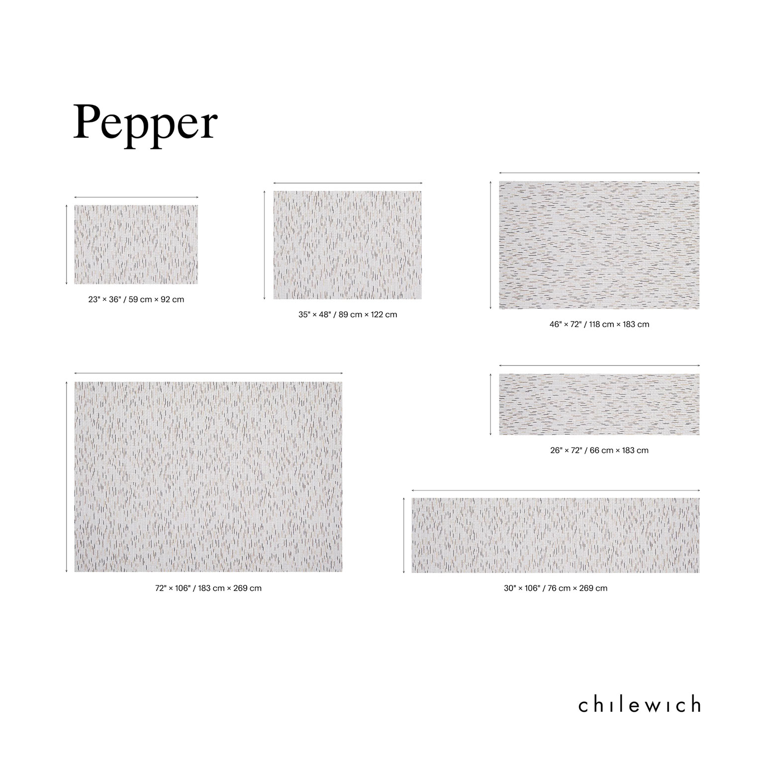 chilewich（チルウィッチ）Pepper フロアマット Sesame 183×269