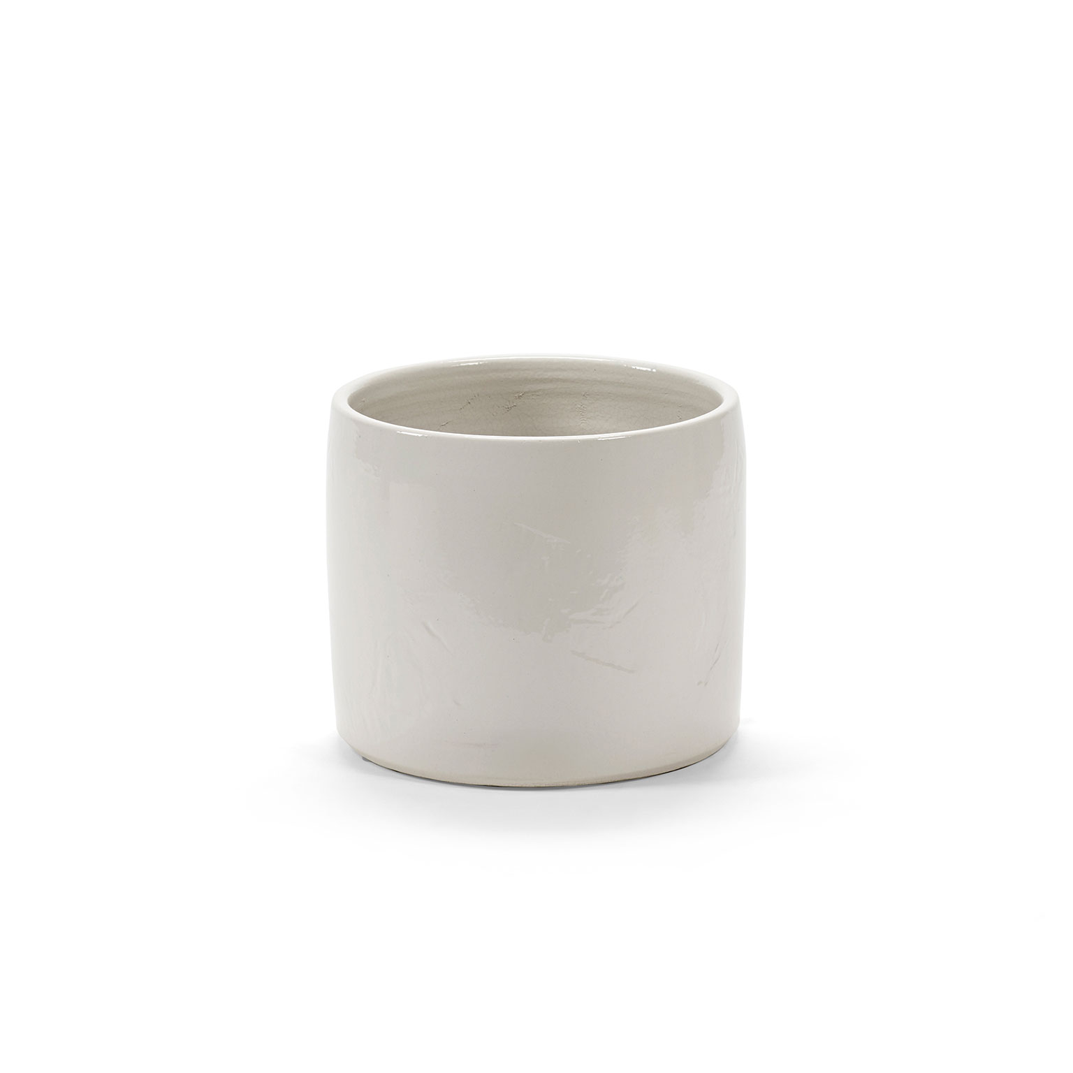 ホワイト フラワーポット型陶器 ホワイト フラワーポット型陶器