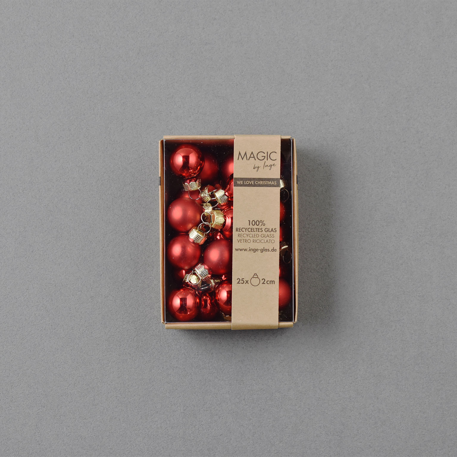 Inge Glas（インゲグラス）ミニボールオーナメントセット Φ2cm Merry