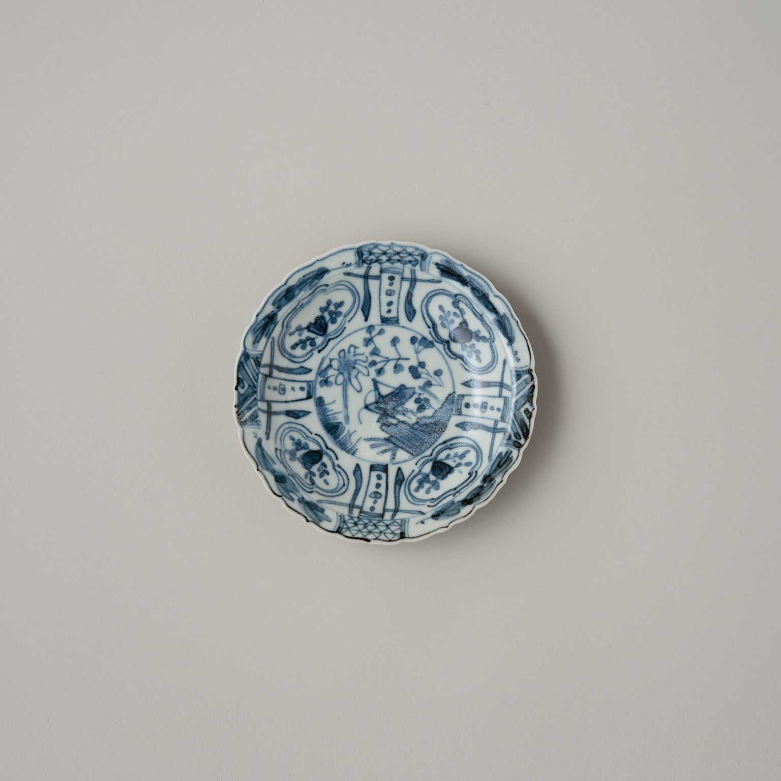 柳川 謙治（ヤナガワ ケンジ）染付縦縞市松 八角鉢［販売期間：9/11