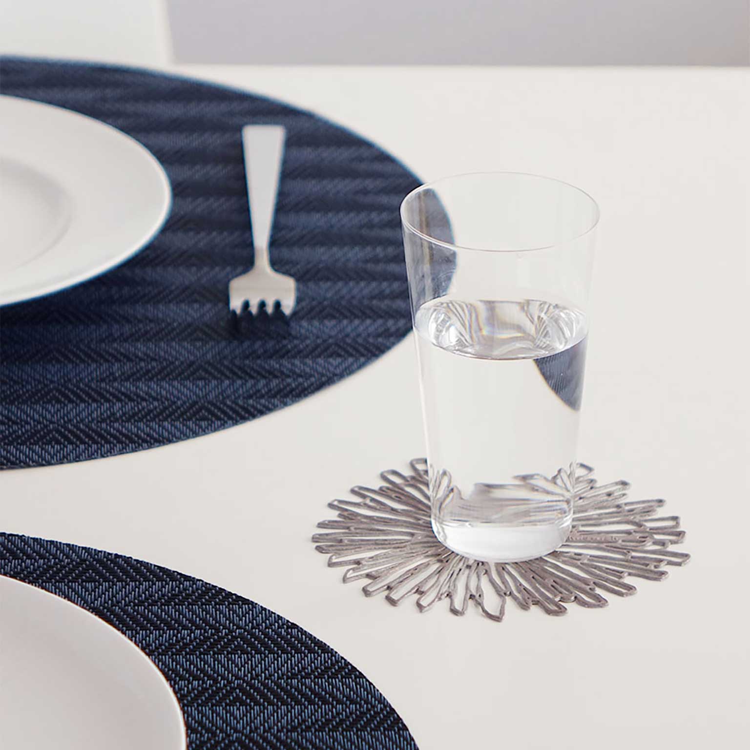 chilewich（チルウィッチ）Bloom コースター SILVER | LIVING MOTIF