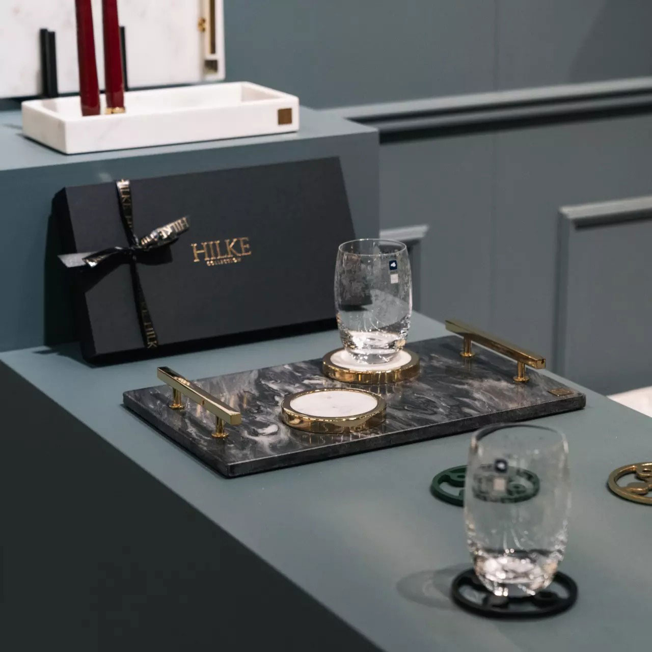 HILKE COLLECTION（ヒルク コレクション）Marble コースター シルバー