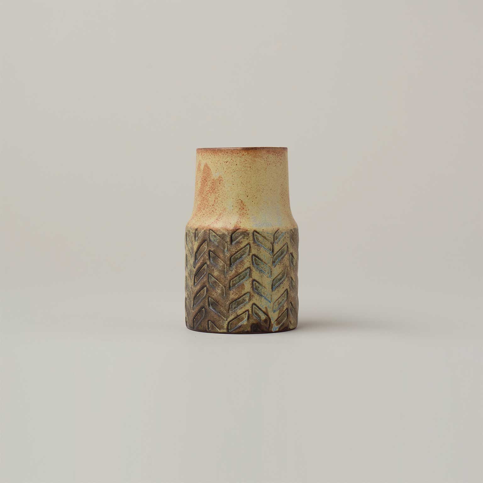 最終お値下げ‼️ヴィンテージ陶器角形キャニスター kashiwa（カシワ）キャニスター herringbone［販売期間：9/11～10/13