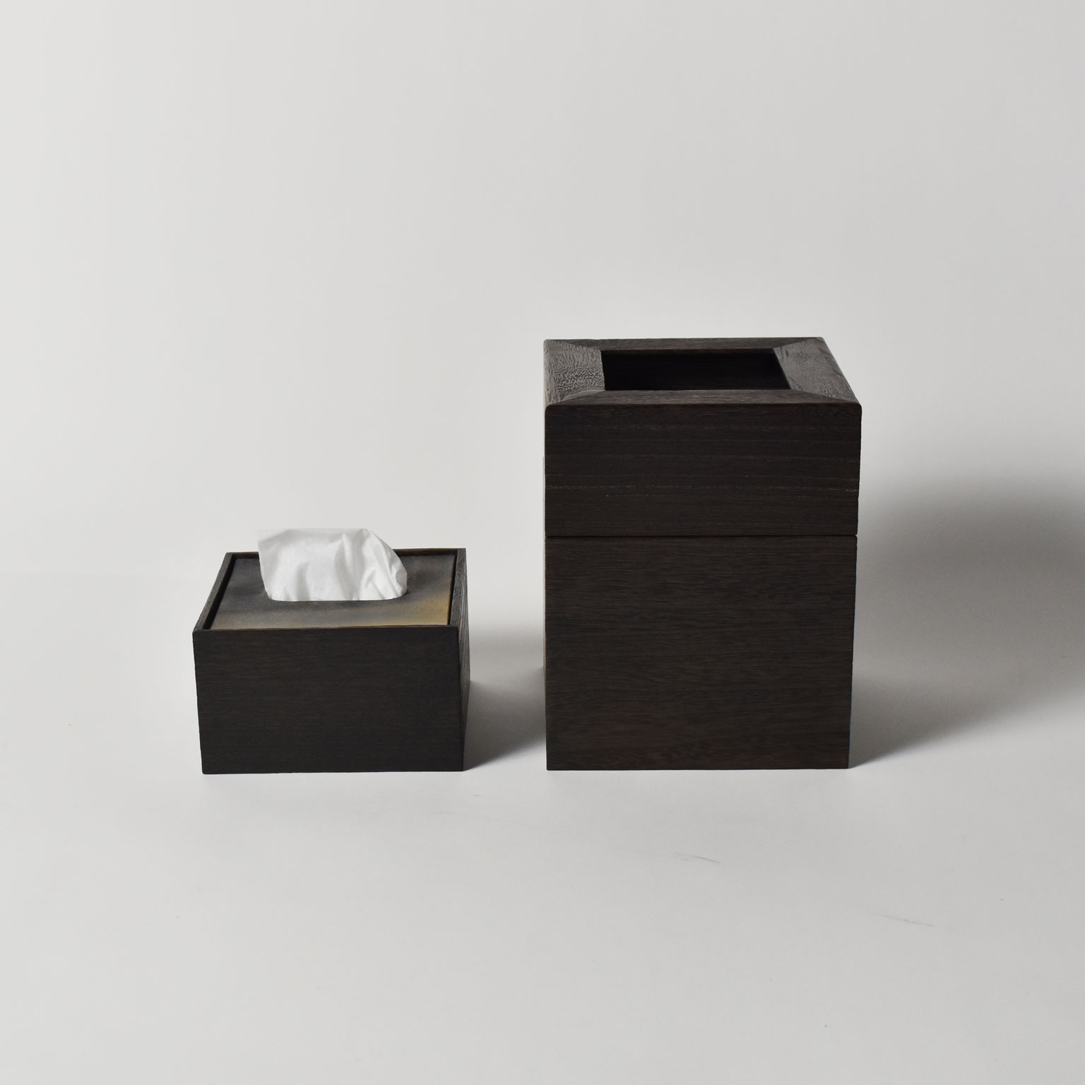 Studio GALA（スタジオガラ）桐ティッシュケース陶器ハーフ ブラック