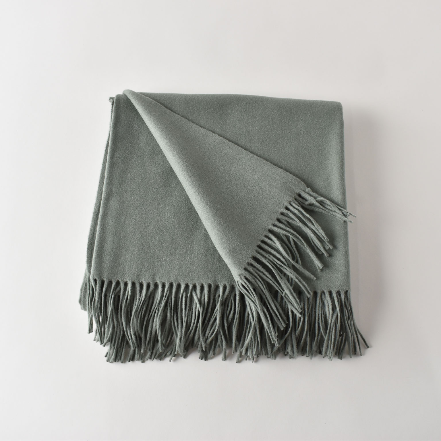 loomer（ルーマー）Wool Plain Blanket 140x215 セージ | LIVING MOTIF