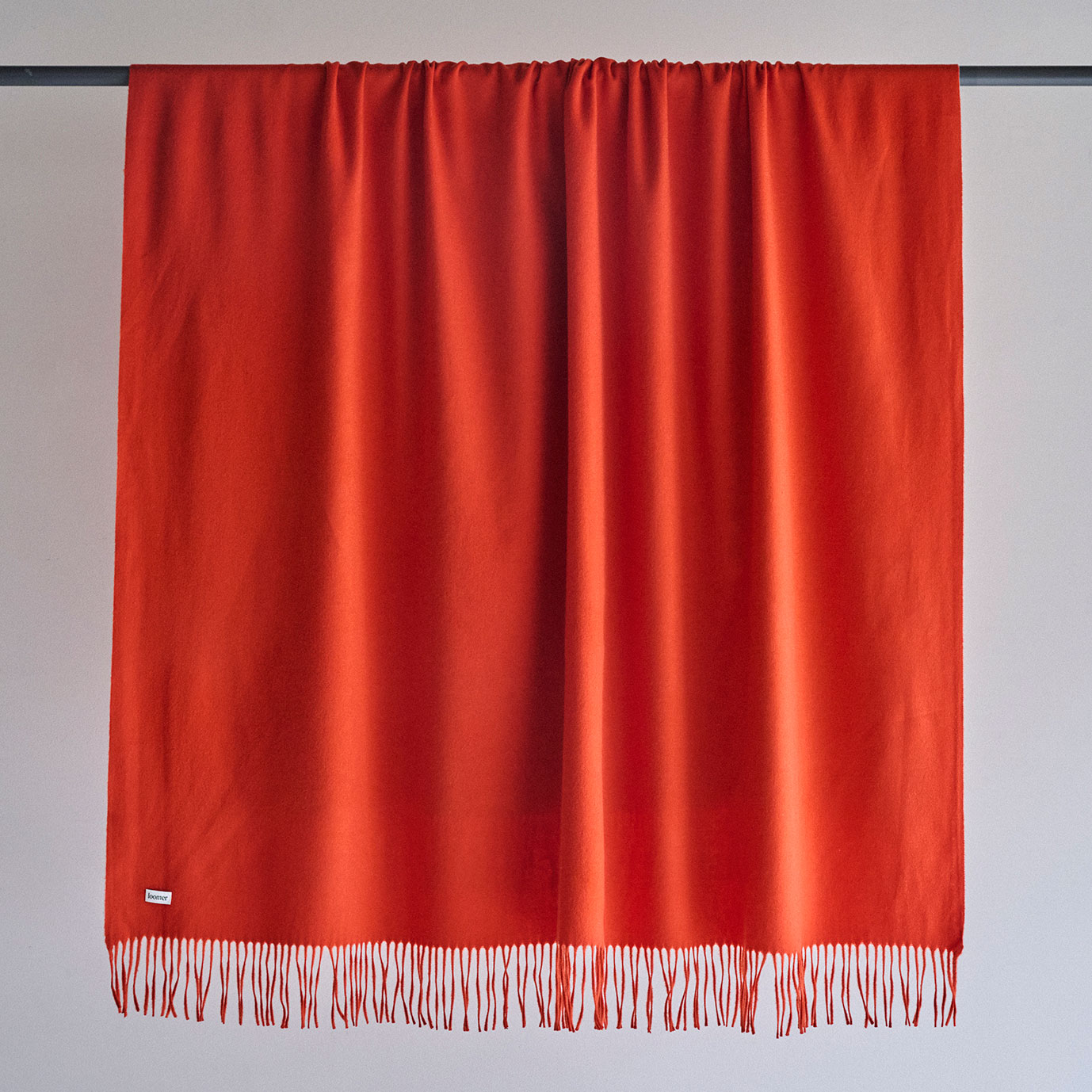 loomer（ルーマー）Wool Plain Blanket 140x215 オレンジ | LIVING