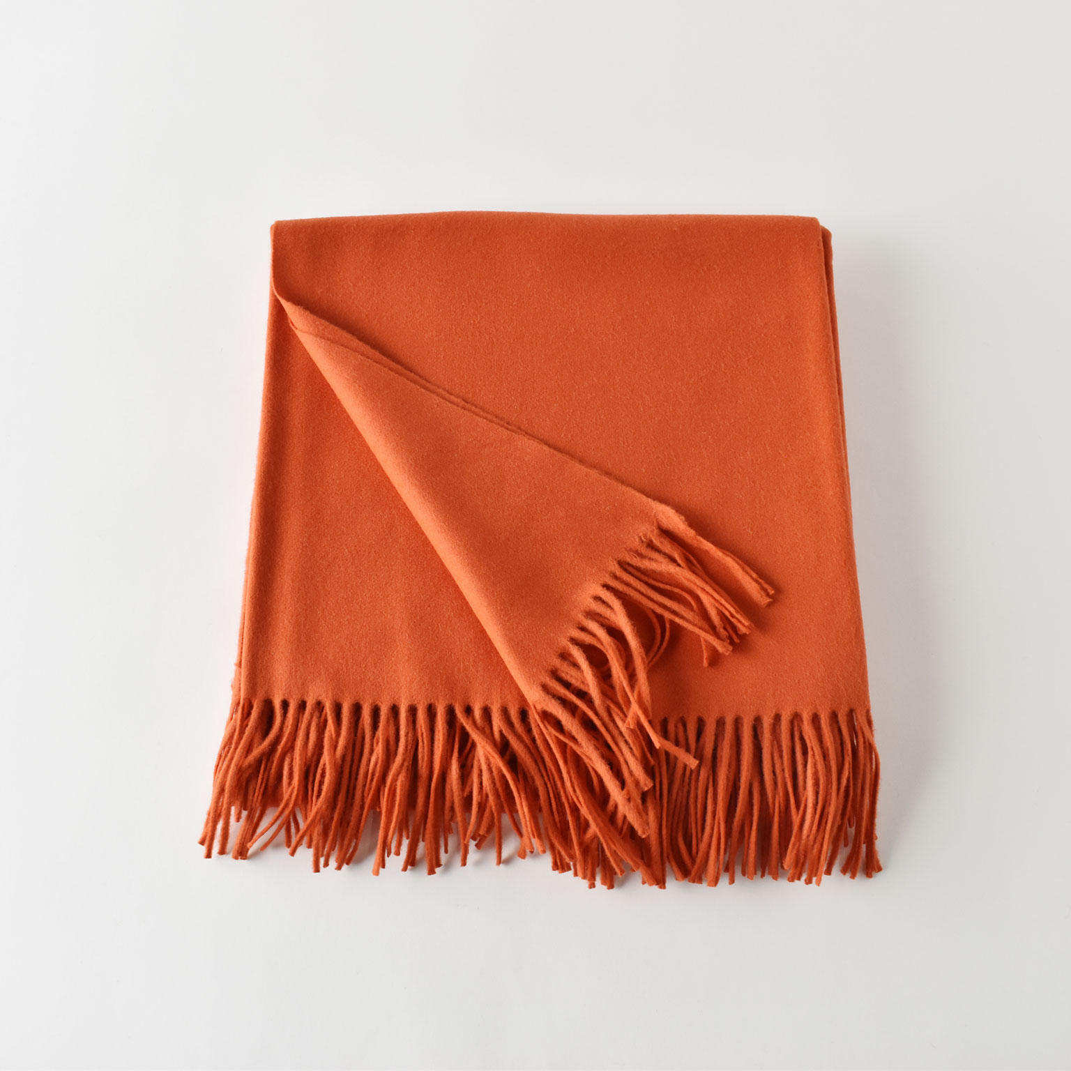 loomer（ルーマー）Wool Plain Blanket 140x215 オレンジ | LIVING