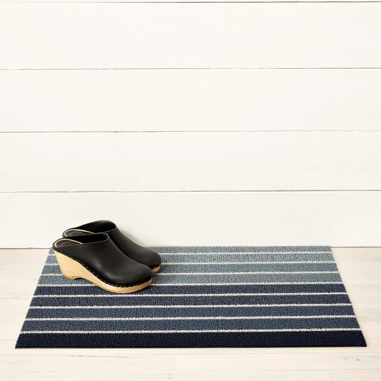 chilewich（チルウィッチ）Block Stripe シャグドアマット_Denim_46×71