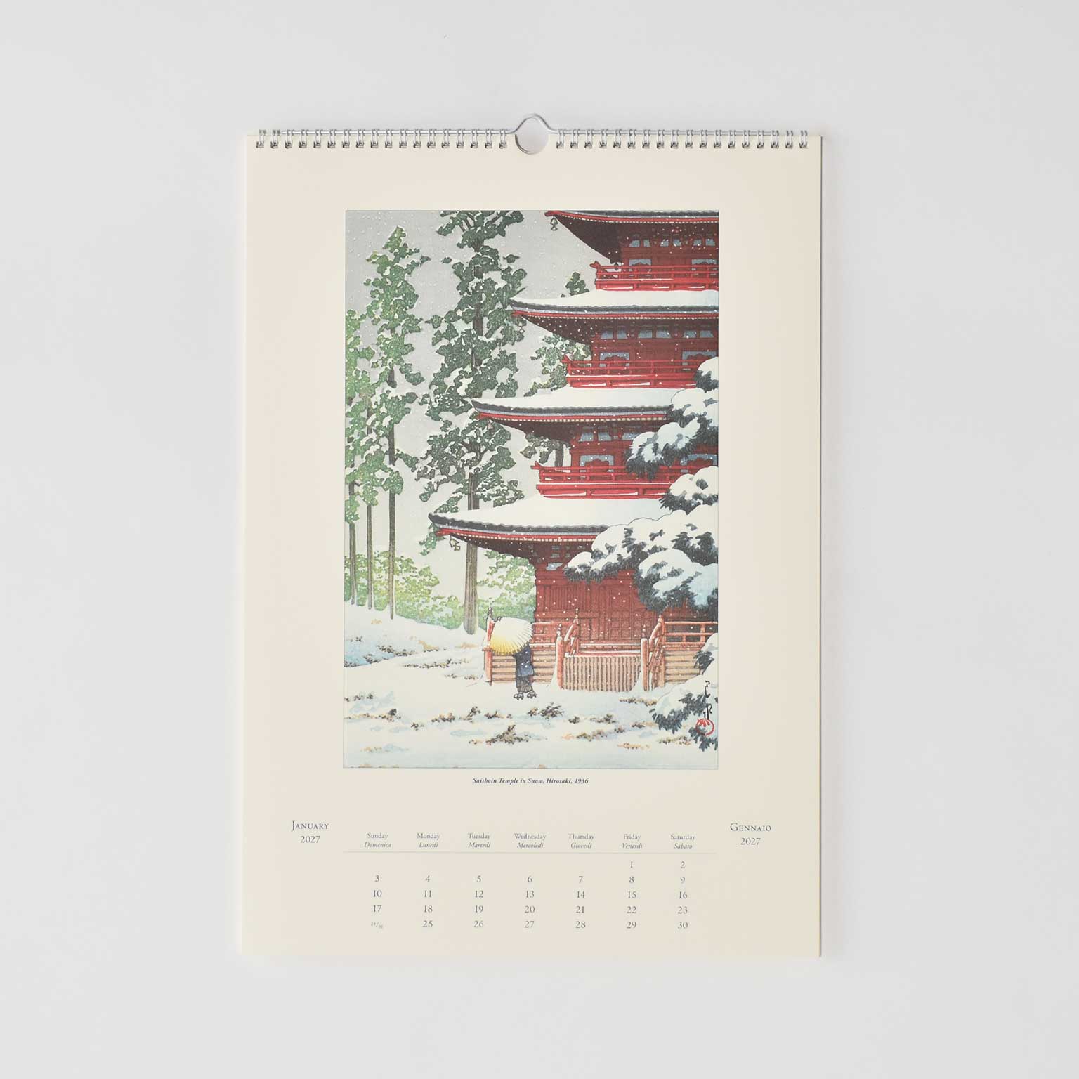 CAVALLINI（カヴァリーニ）Wallカレンダー 2027 Japanese Woodblocks