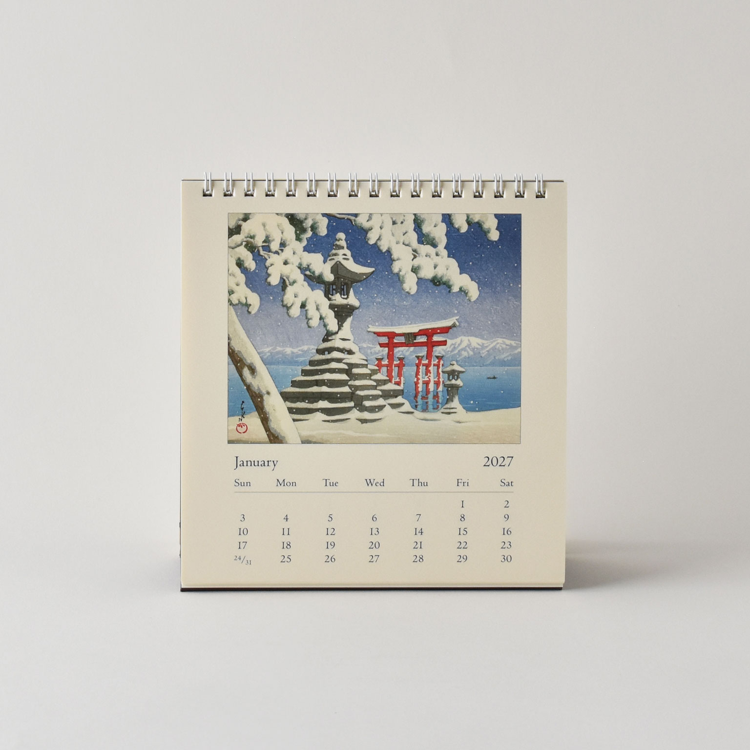 CAVALLINI（カヴァリーニ）Deskカレンダー 2027 Japanese Woodblocks