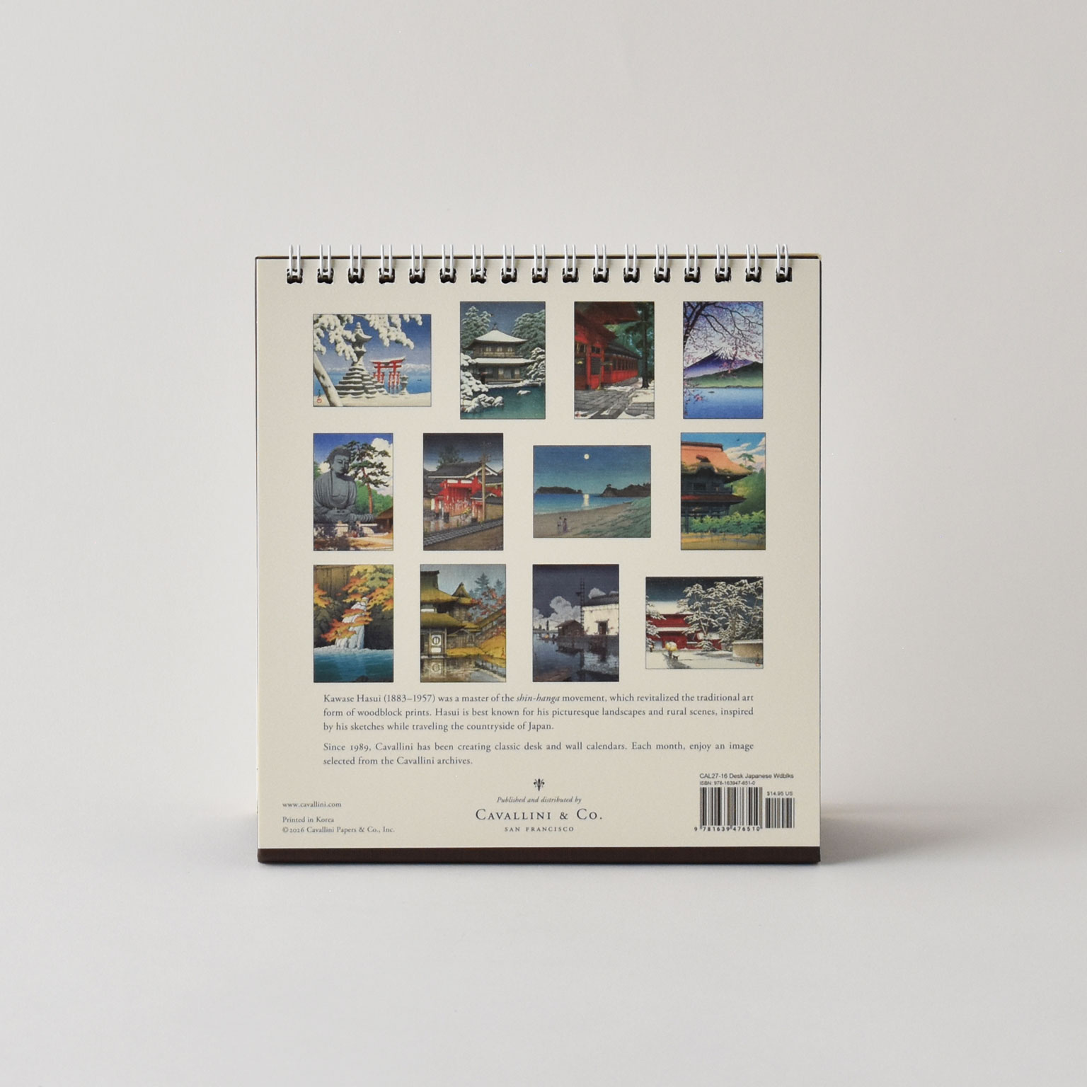 CAVALLINI（カヴァリーニ）Deskカレンダー 2027 Japanese Woodblocks