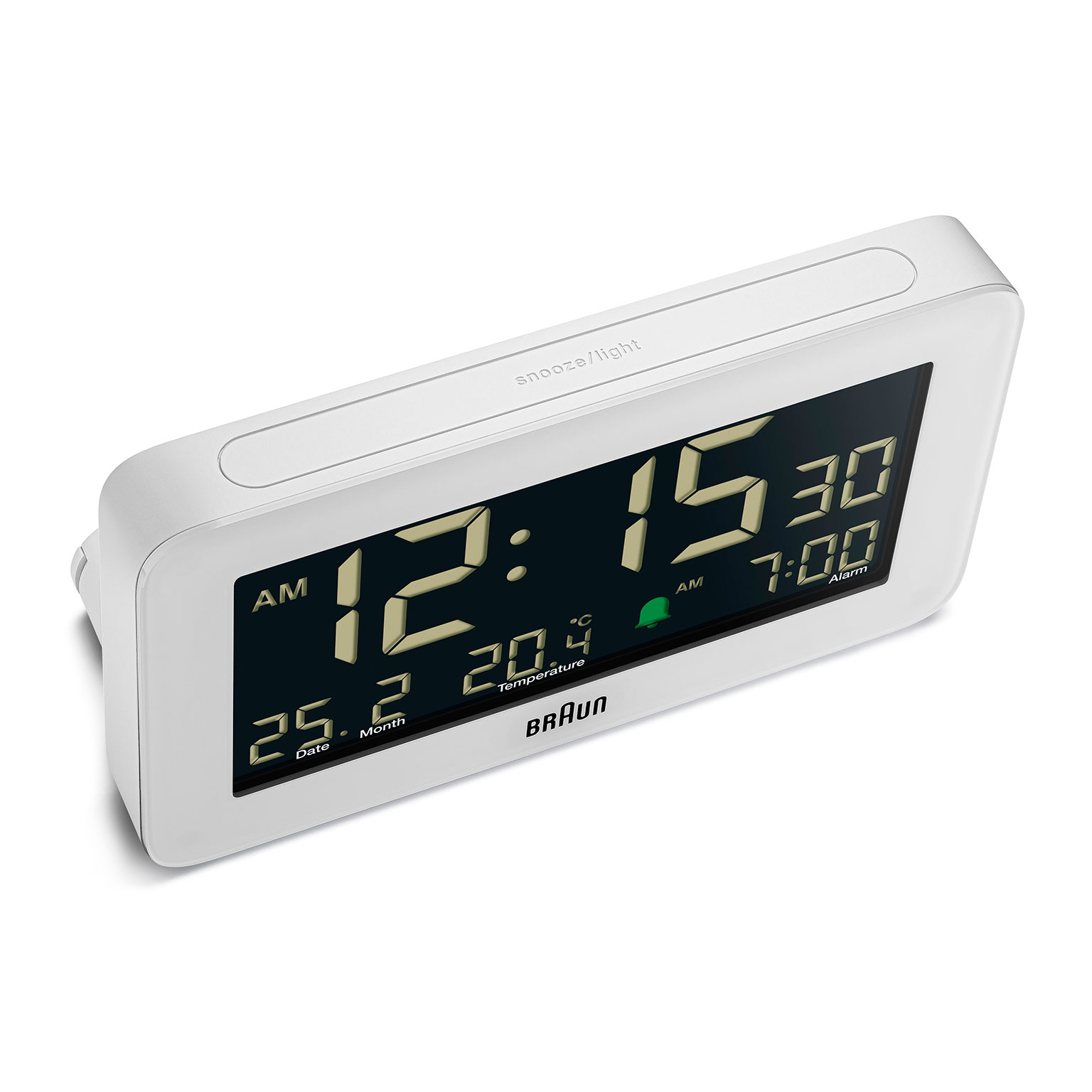 BRAUN（ブラウン）デジタルアラームクロック BC10 ホワイト | LIVING