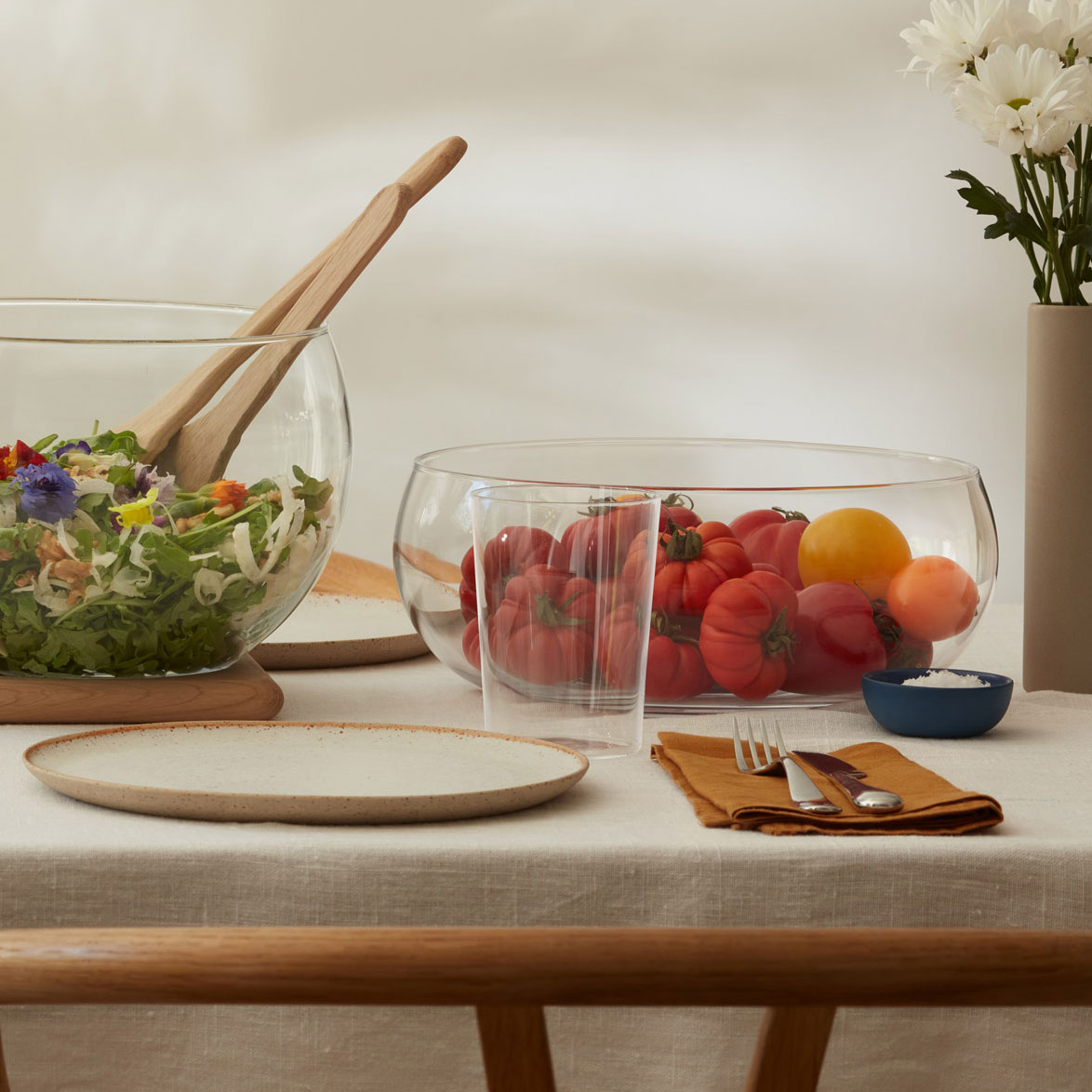 LSA International 透明ガラスボウル 30cm LSA（エルエスエー）SERVE ローボウル | LIVING MOTIF｜家具